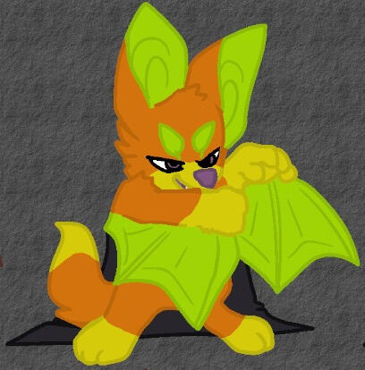 Bat dressed up as a vampire/ with a cape